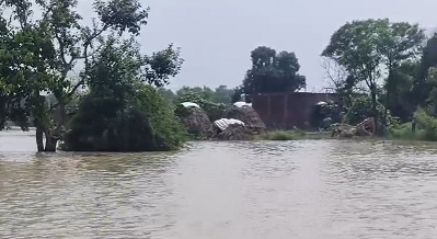 Badaun News : बदायूं में बाढ़ का कहर, कई गांवों में घरों में भरा पानी, खाने-पीने के भी लाले