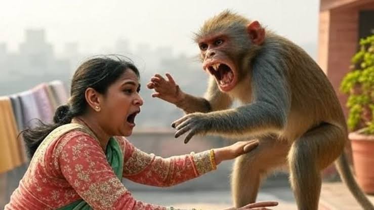 KASGANJ NEWS: छत पर मोबाइल देख रही महिला पर बंदर ने मारा झपट्टा......मौत