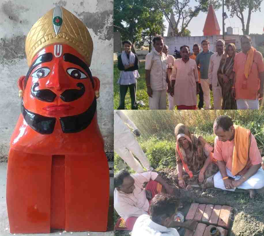 KASGANJ:स्वप्न मे मिला संदेश… खुदाई मे धरती से निकला ‘सालासर स्वरूप, मंदिर का भव्य निर्माण शुरू