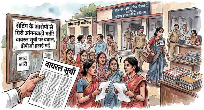 KASGANJ :सेटिंग के आरोप से घिरी आंगनवाड़ी भर्ती: वायरल सूची से गरमाया था मामला, डीपीओ हटाई गईं 