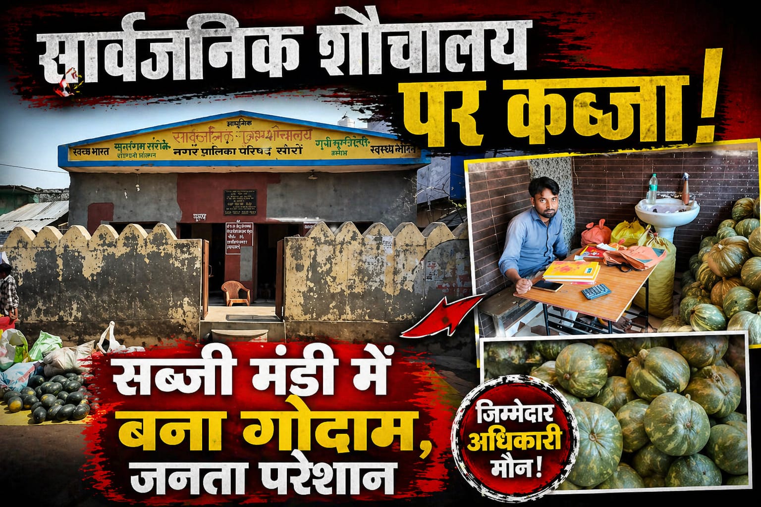 KASGANJ NEWS सार्वजनिक शौचालय पर आढ़तिया का कब्जा, पालिका की चुप्पी से बढ़ी परेशानी